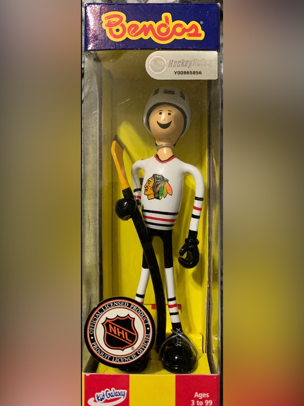 Vintage 2001 NHL Chicago Blackhawks Bendos Captain Bendo Figure NIP Sealed